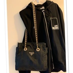 Prada Quilted Nylon Bag with Gold Strap Authentic